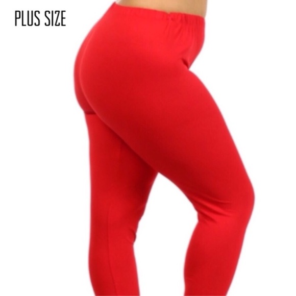 Plus Size Red Leggings